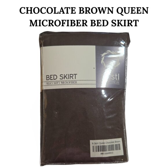 NESTL BRAND NIP CHOCOLATE BROWN QUEEN SIZE MICROFIBER BED SKIRT - Picture 1 of 2